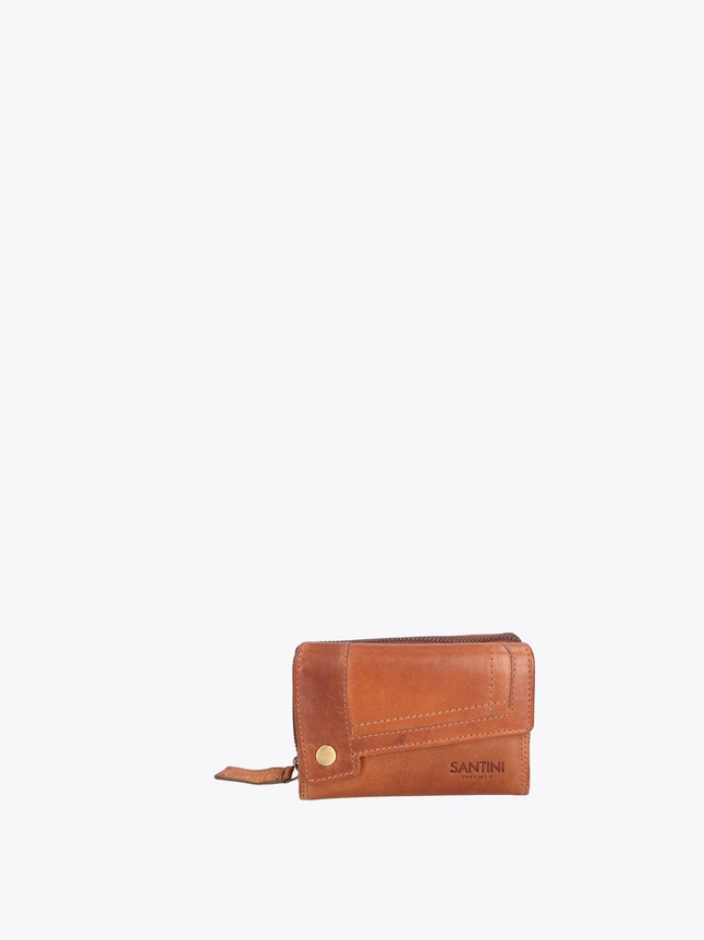 Leather Zip Wallet Cardholder Compact Purse for Travel And Everyday Use