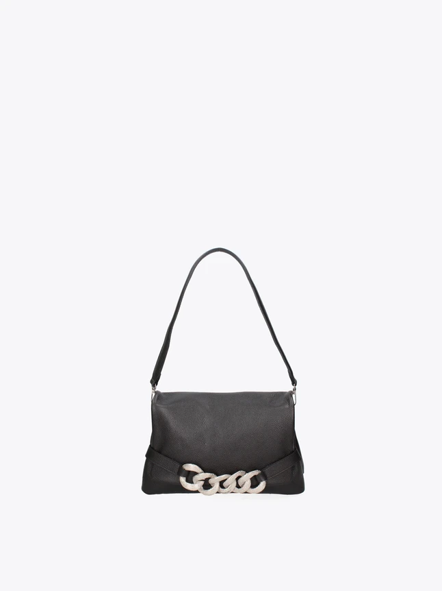 Soft Leather Shoulder Bag with Statement Chain for Modern Chic Everyday Elegance