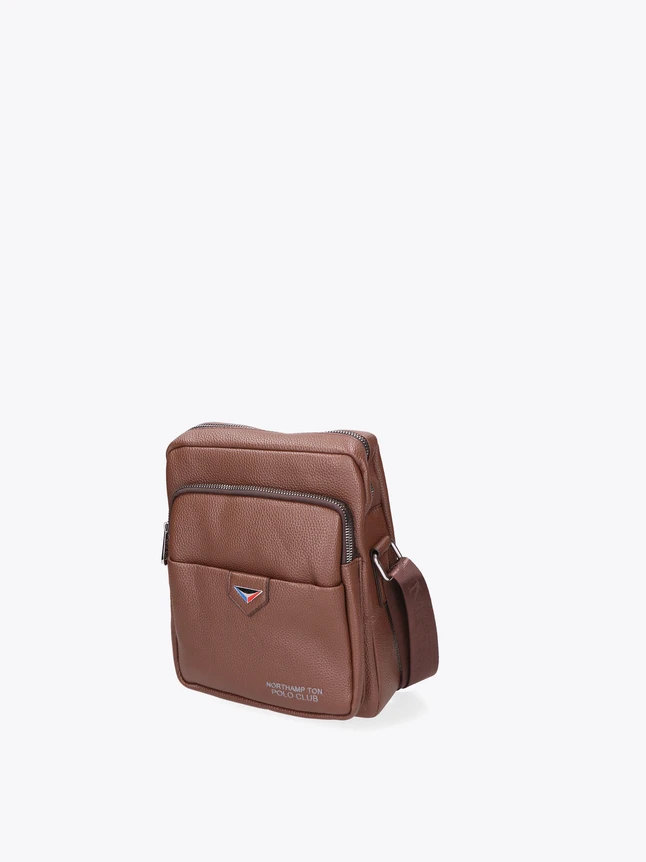 Everyday Pebbled Leather Shoulder Bag with Zipper Pockets Travel Essential