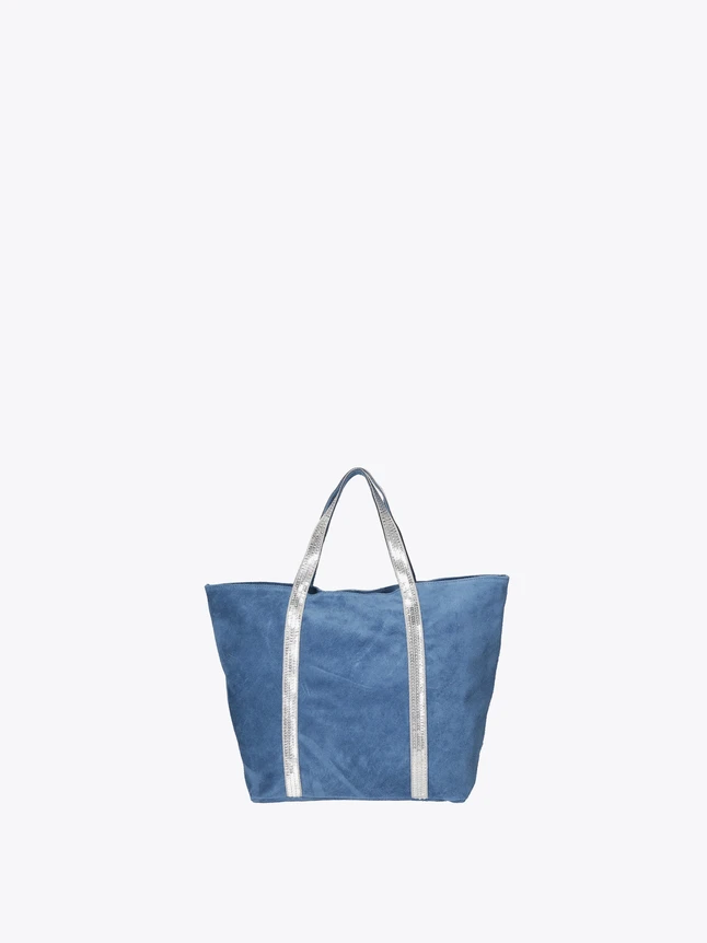 Velvet Tote Bag with Metallic Trim Handles for Everyday Use