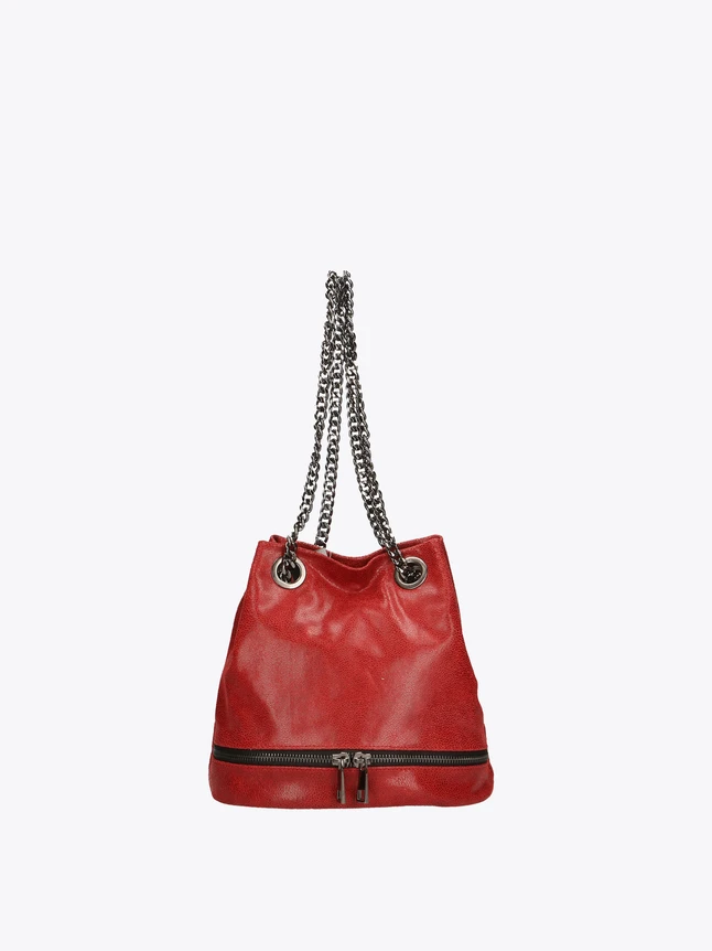 Minimalist Bucket Bag with Chain Strap Suede Leather for Everyday Use