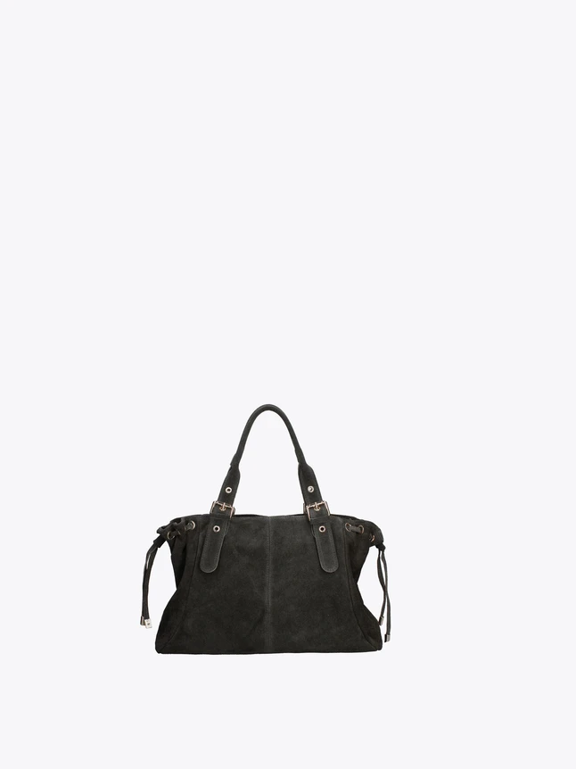 Luxury Suede Shoulder Bag with Drawstring Details for Chic Everyday Carry