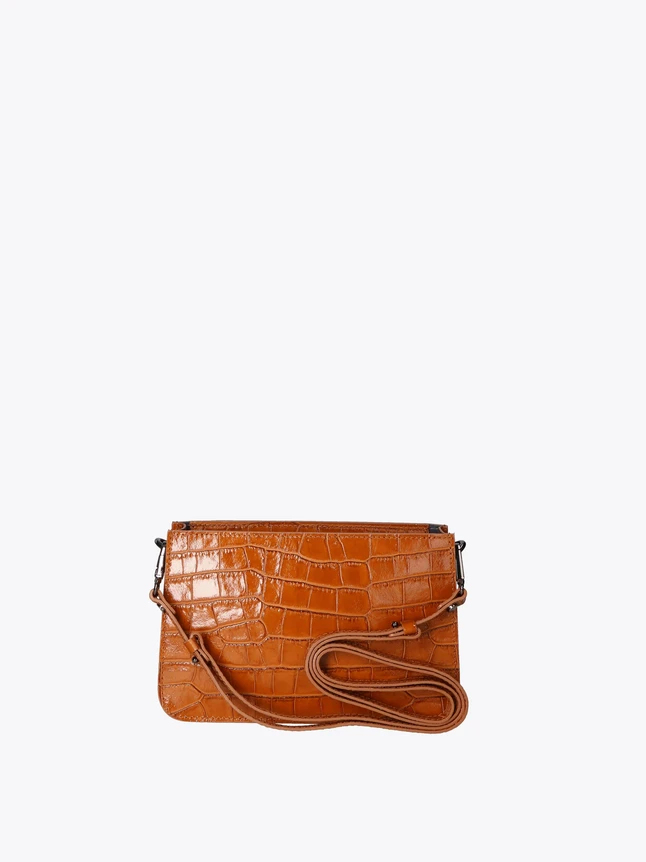 Crocodile Embossed Leather Crossbody Bag for Evening Outings And Everyday Use