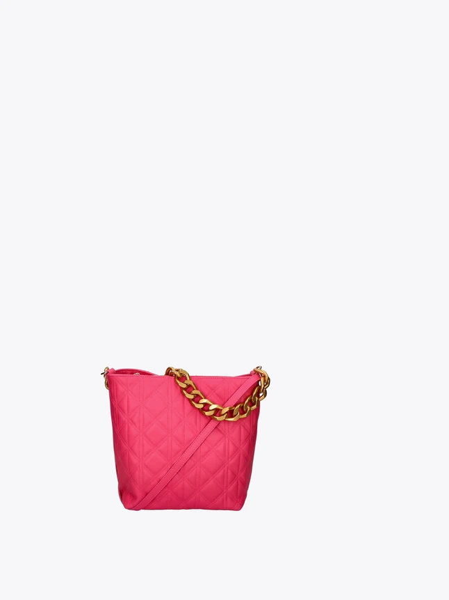 Quilted Leather Shoulder Bag with Chain Strap for Daily Use