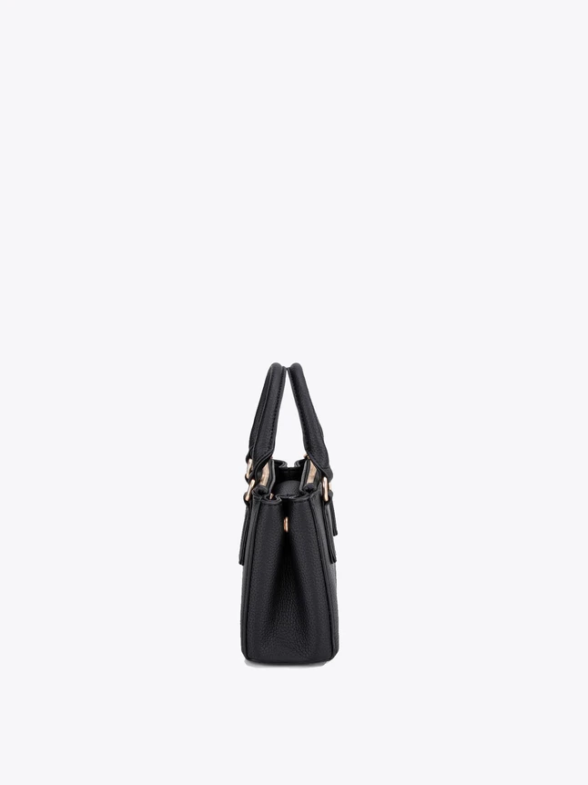 Pebbled Leather Top Handle Mini Satchel For Elegant Everyday Carry