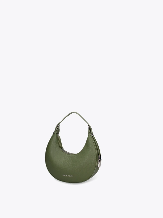 Chic Grained Leather Crescent Shoulder Bag For Versatile Style