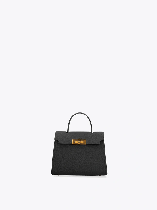 Slim Genuine Leather Handbag For Weekend - Stylish Design - Elegant Essential