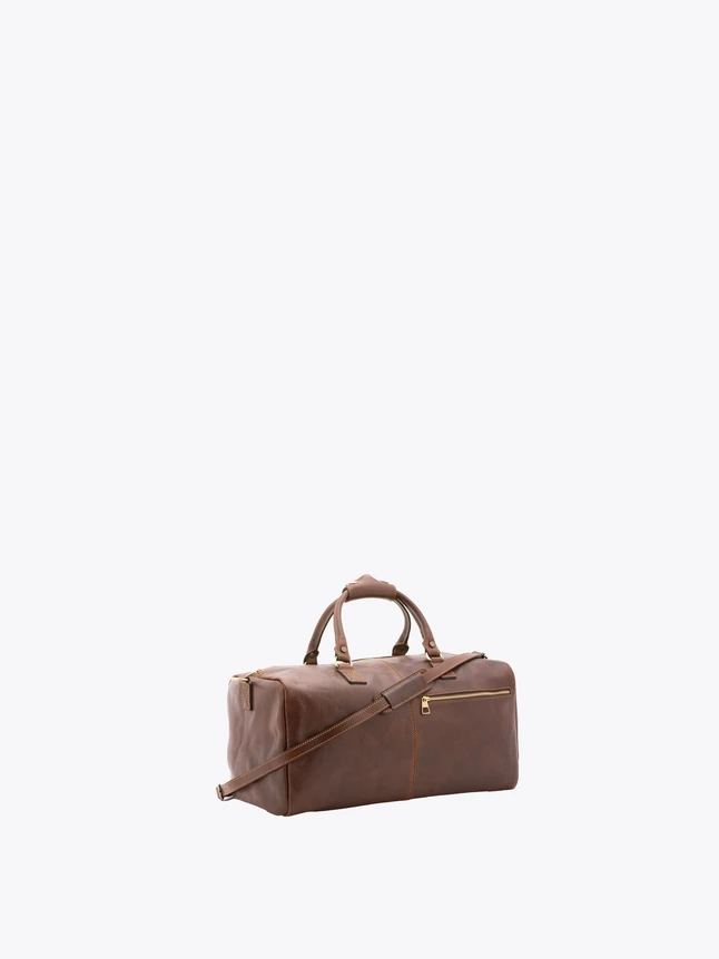 Classic Leather Weekender Duffle Bag for Travel