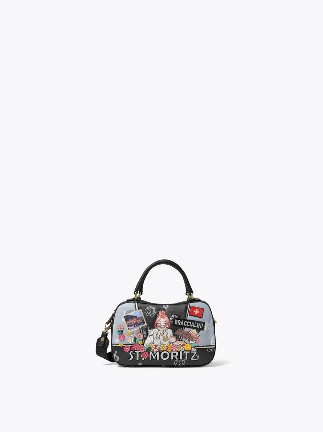 Patchwork Leather Dome Satchel for Everyday Travel