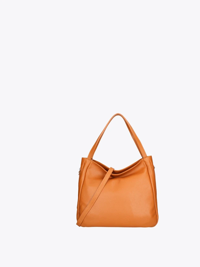 Leather Tote Bag With Top Handle And Crossbody Strap For Everyday Use
