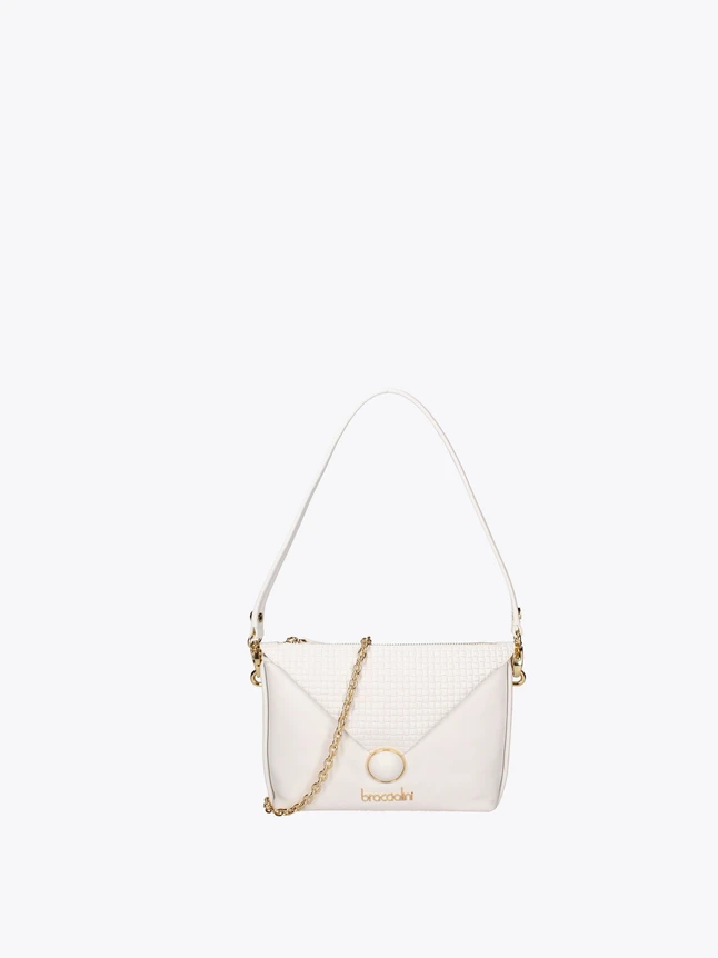 Mini Leather Envelope Crossbody Bag Chain Strap for Evening