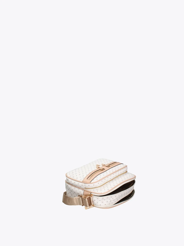 Monogram Coated Canvas Crossbody Bag with Leather Trim for Everyday Chic