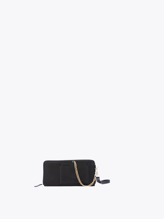 Leather Clutch with Chain Strap Evening Handbag for Night Events