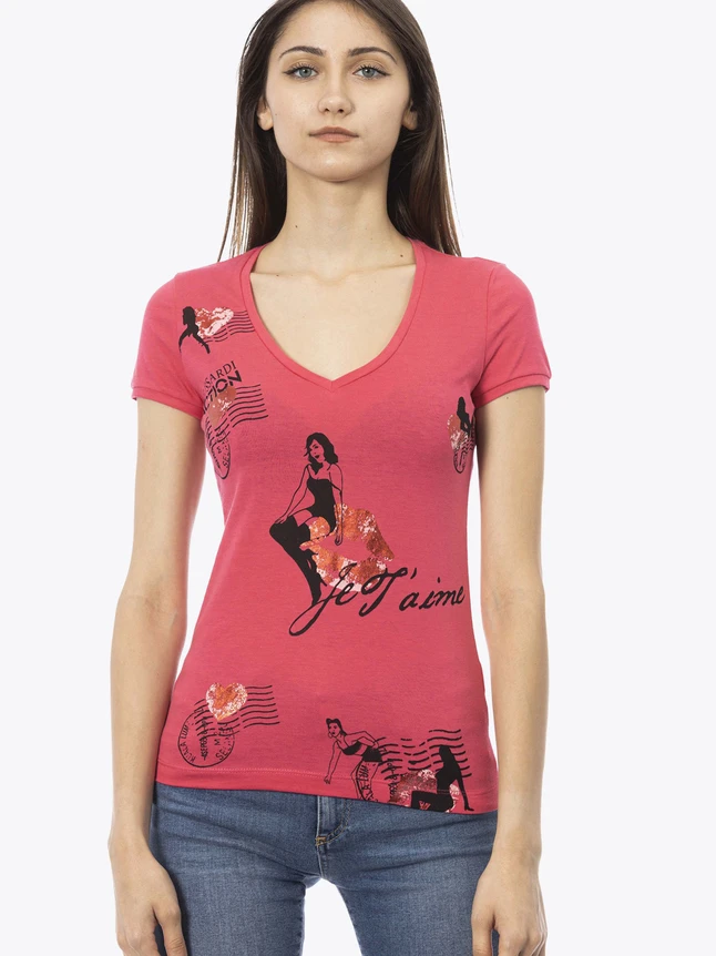 Casual Graphic Cotton V Neck T Shirt for Everyday Wear