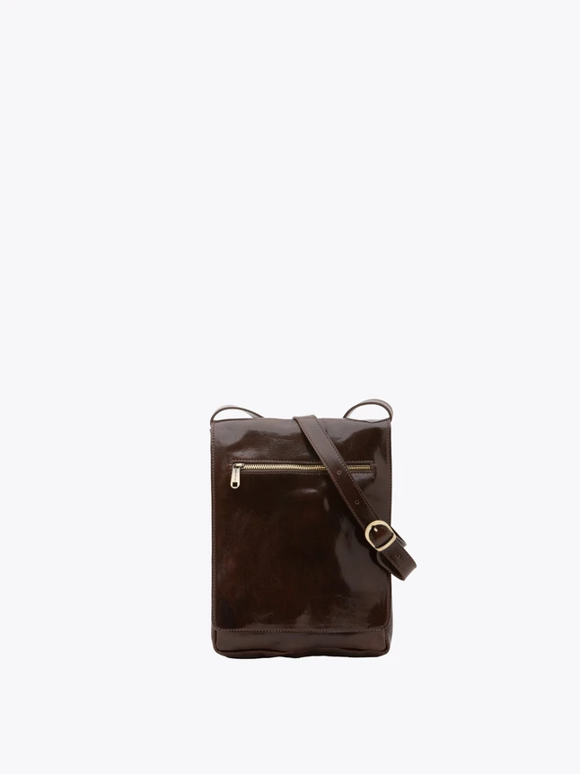 Leather Crossbody Bag with Front Zip Pocket for Daily Use