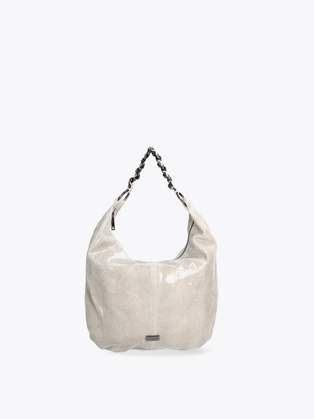 Metallic Leather Hobo Shoulder Bag for Everyday Use
