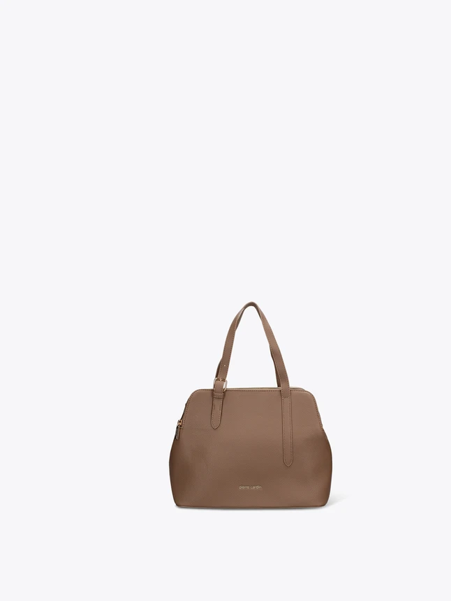 Chic Faux Leather Shoulder Tote Bag With Side Zipper Details