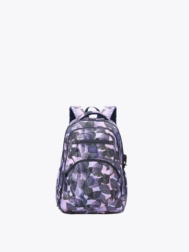 Floral Pattern Polyester Backpacks for School with Multiple Pockets
