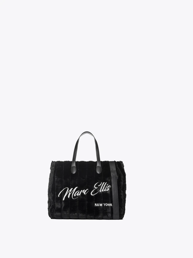 Plush Quilted Faux Fur Shoulder Bag and Top Handle Tote for Chic Style