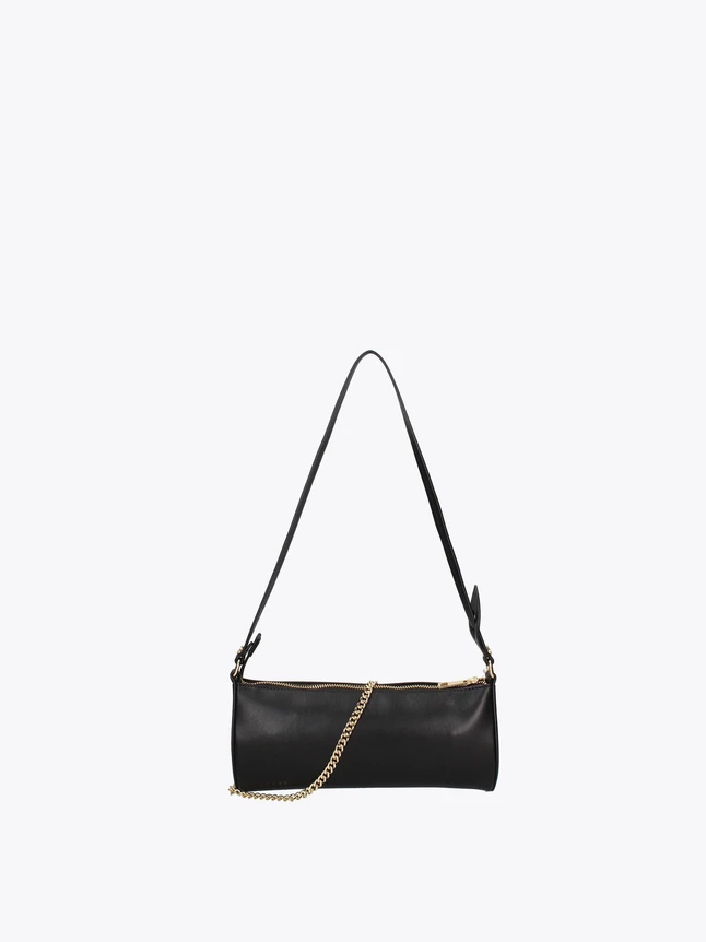 Leather Shoulder Bag with Chain Crossbody Strap for Evening