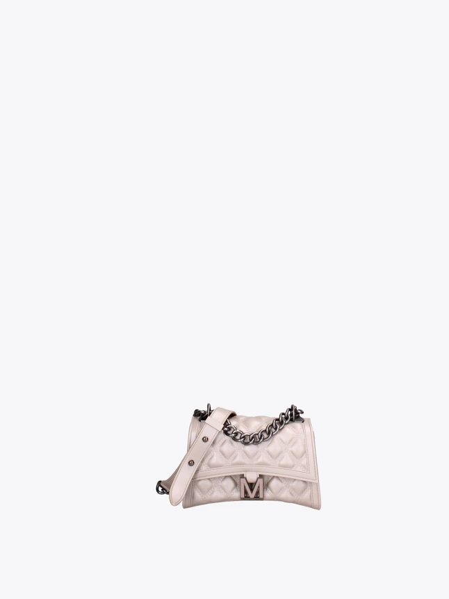 Quilted Leather Flap Shoulder Bag with Chain Strap for Evening