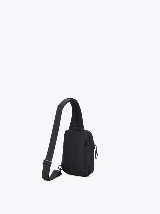 Sleek Minimalist Technical Fabric Sling Bag for Handsfree Daily Use