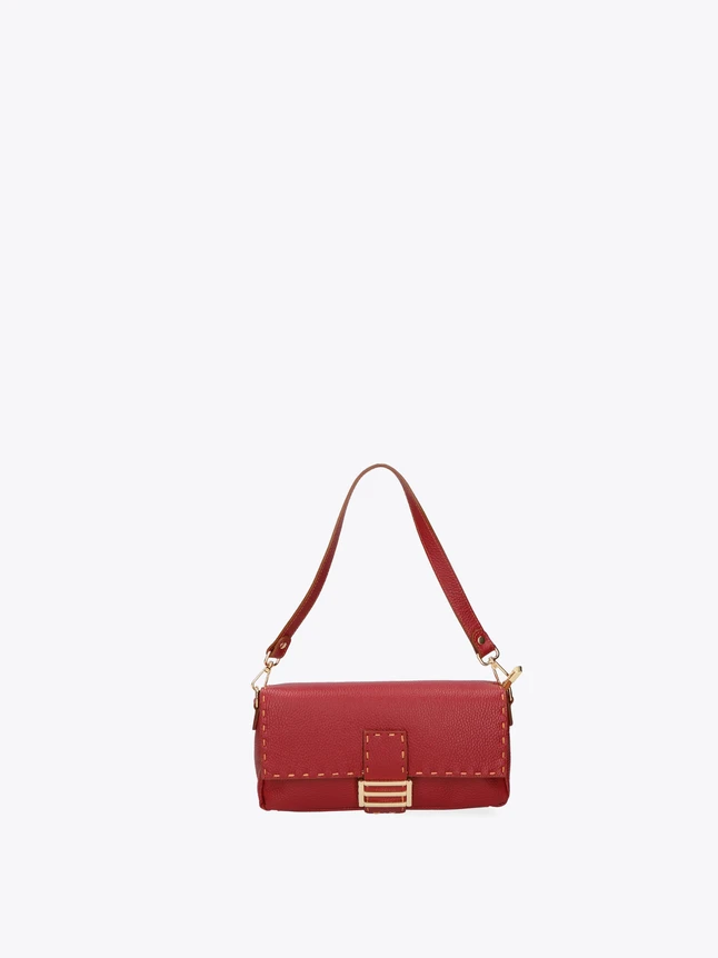 Leather Shoulder Bag Front Flap Buckle for Everyday Use