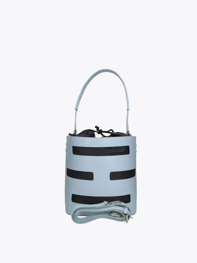 Leather Bucket Bag with Top Handle And Crossbody Strap for Daily Use