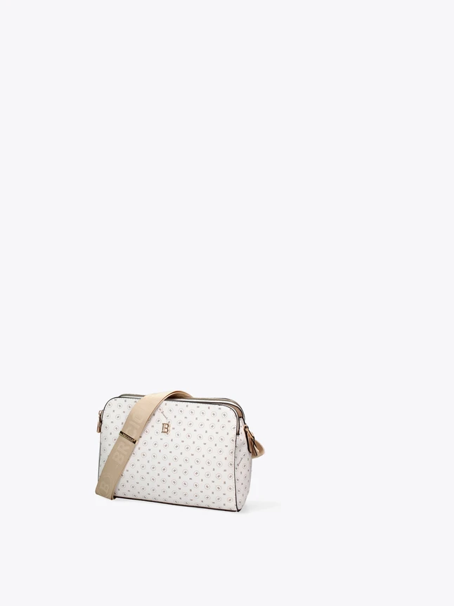 Signature Monogram Coated Canvas Crossbody Bag With Leather Details