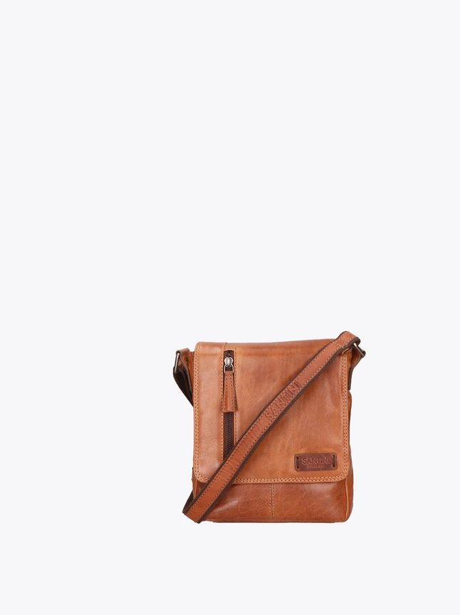 Leather Crossbody Bag for Everyday Use with Zipper Pocket And Adjustable Strap