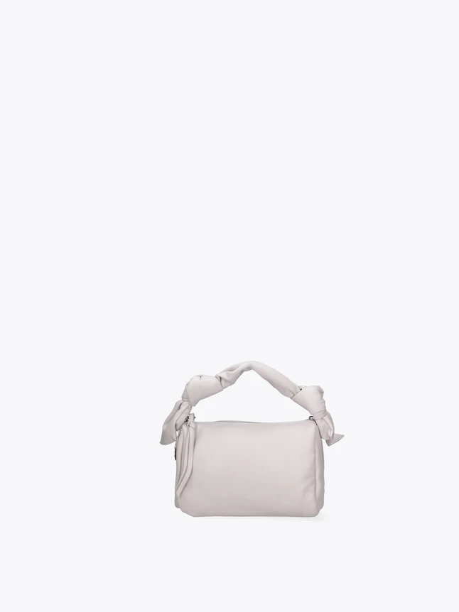 Minimalist Leather Shoulder Bag with Knotted Top Handle for Daily Use