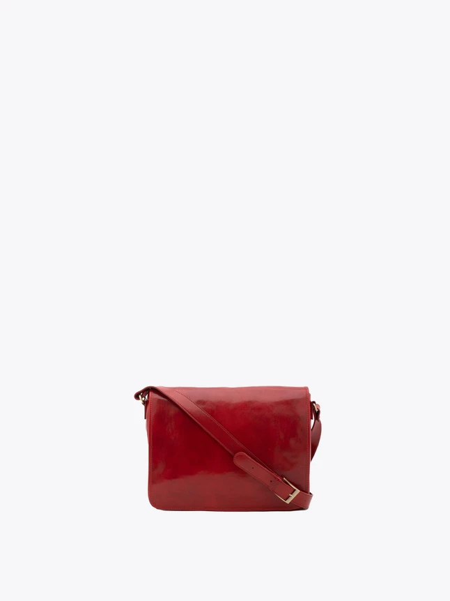 Crossbody Messenger Bag in Patent Leather for Daily Use