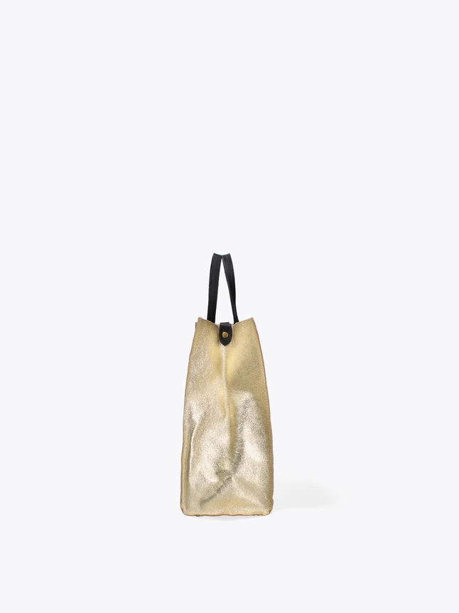 Elevated Textured Metallic Leather Shoulder Tote Bag Daily Carry