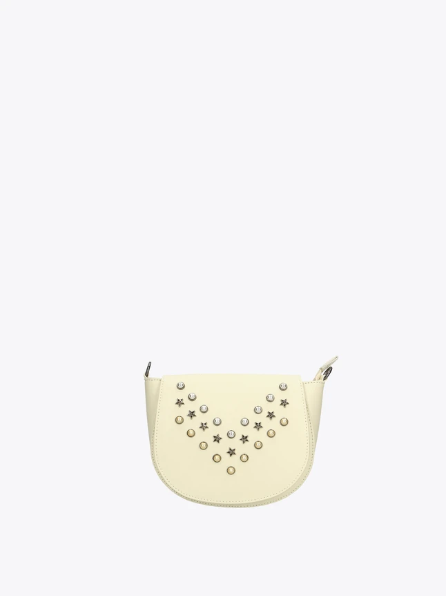 Studded Leather Crescent Crossbody Bag for Everyday Use
