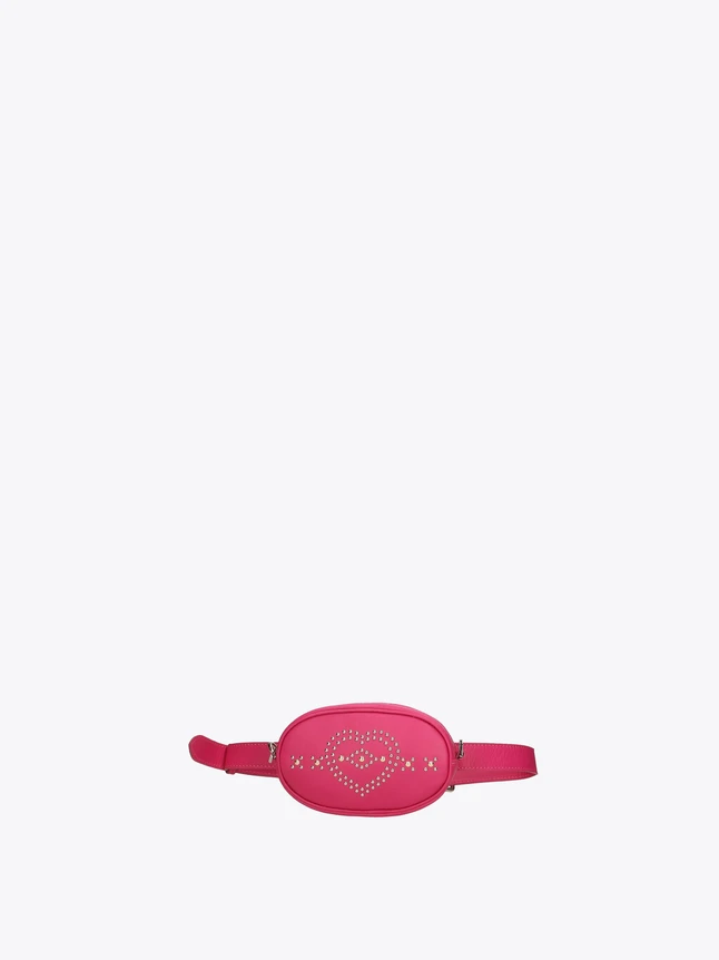 Leather Belt Bag with Heart Studs for Everyday Essentials