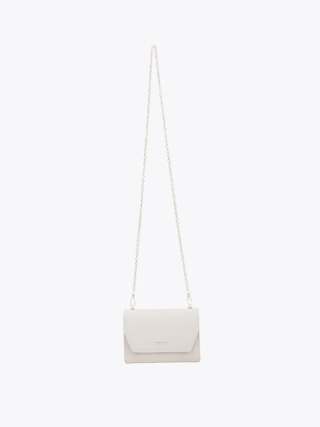 Minimalist Textured Leather Crossbody Bag Chain Strap Versatile