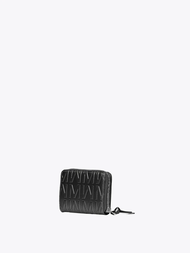 Luxury Embossed Monogram Leather Zip Around Wallet For Daily Essentials