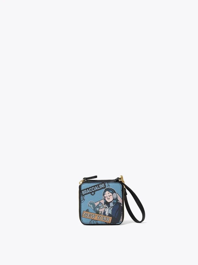 Cartoon Patch Denim Crossbody Bag for Daily Essentials