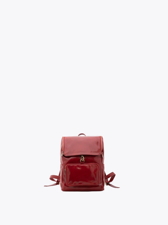 Chic Patent Leather Backpack for Work Travel Daily Use