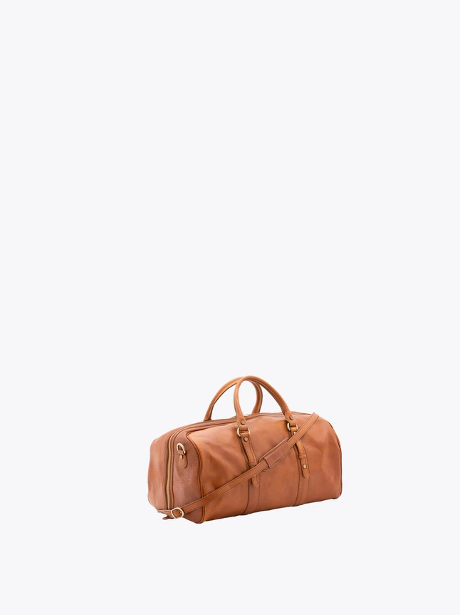 Leather Duffel Bag Classic Travel Weekend Getaway