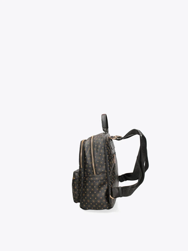 Signature Print Faux Leather Backpack for Women Everyday Chic Accessory