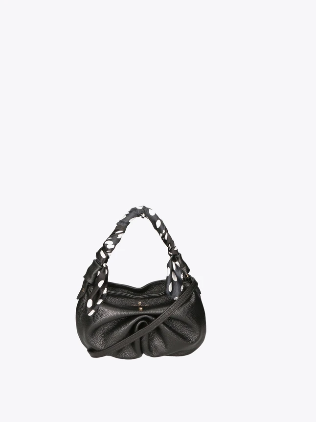 Ruched Pebbled Leather Mini Shoulder Bag for Evening And Everyday Use