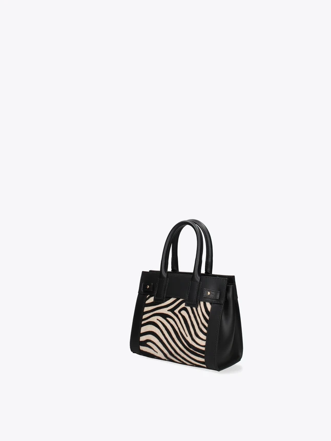 Versatile Leather Top Handle Bag with Signature Monogram Design