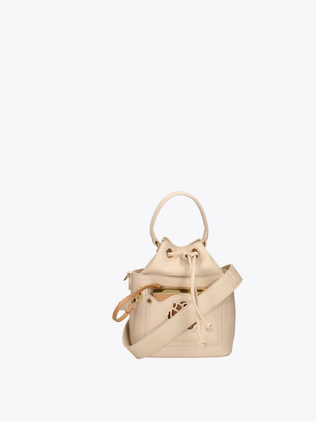 Bucket Bag Leather Crossbody Drawstring Closure Everyday Use