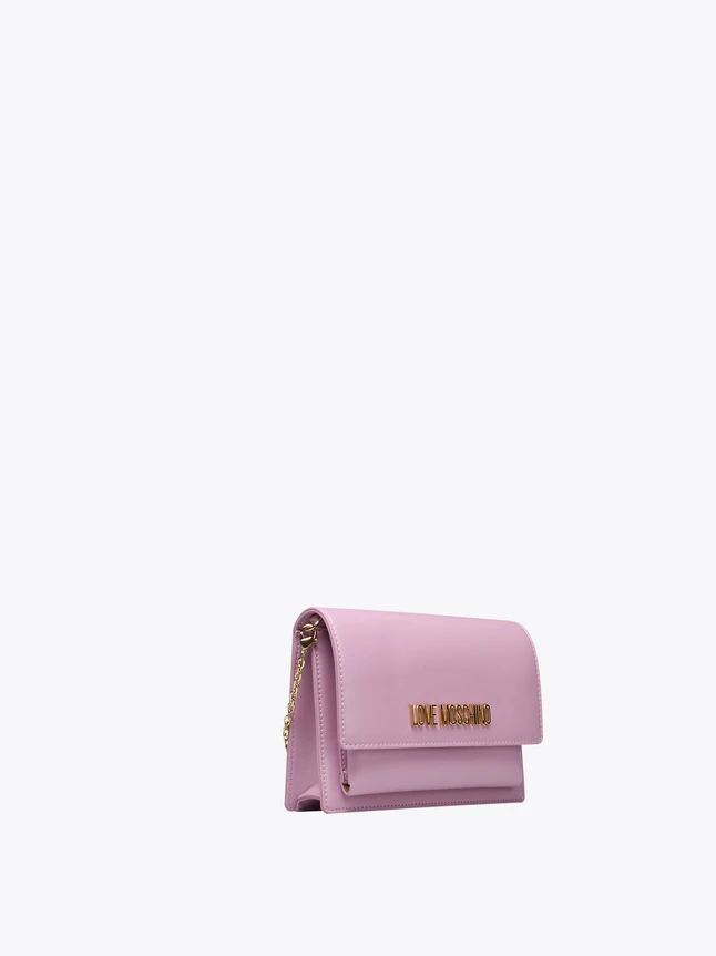 Love Moschino Mini Crossbody Bag Faux Leather with Chain Strap for Evening Use