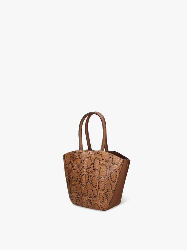 Exotic Python Print Leather Crossbody Bag With Top Handles For Versatile Style