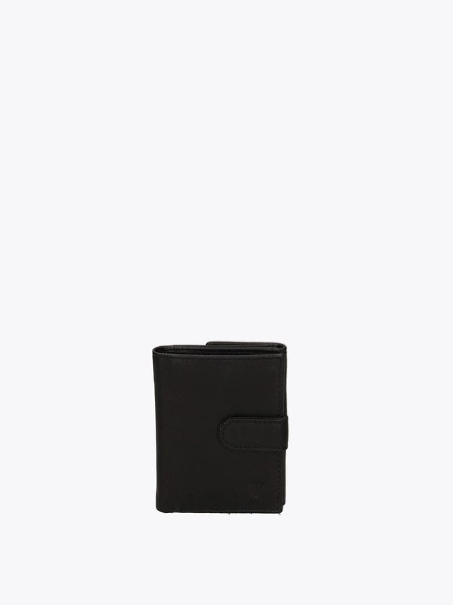 Minimalist Leather Compact Wallet Card Holder with Strap