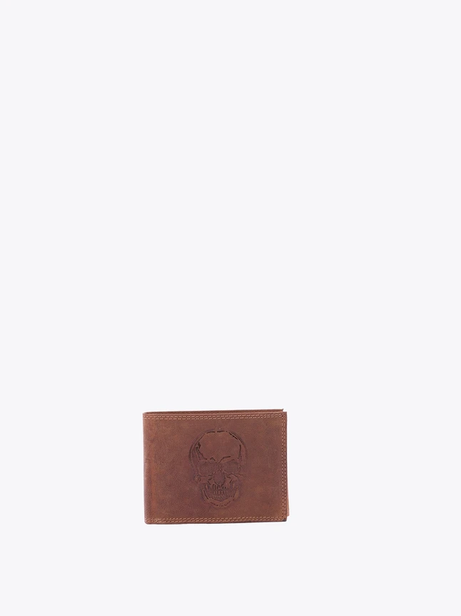 Leather Skull Embossed Wallet for Everyday Use