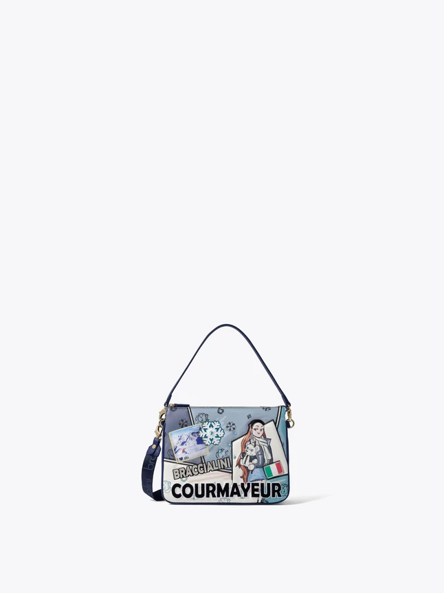 Patchwork Canvas And Leather Crossbody Bag for Everyday Use