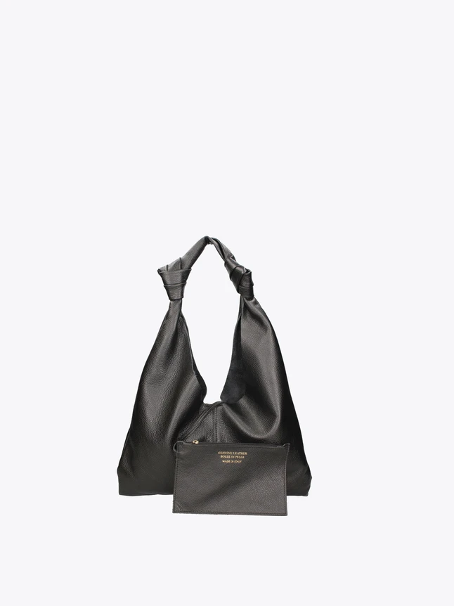 Leather Hobo Shoulder Bag with Front Zip Pocket for Everyday Use